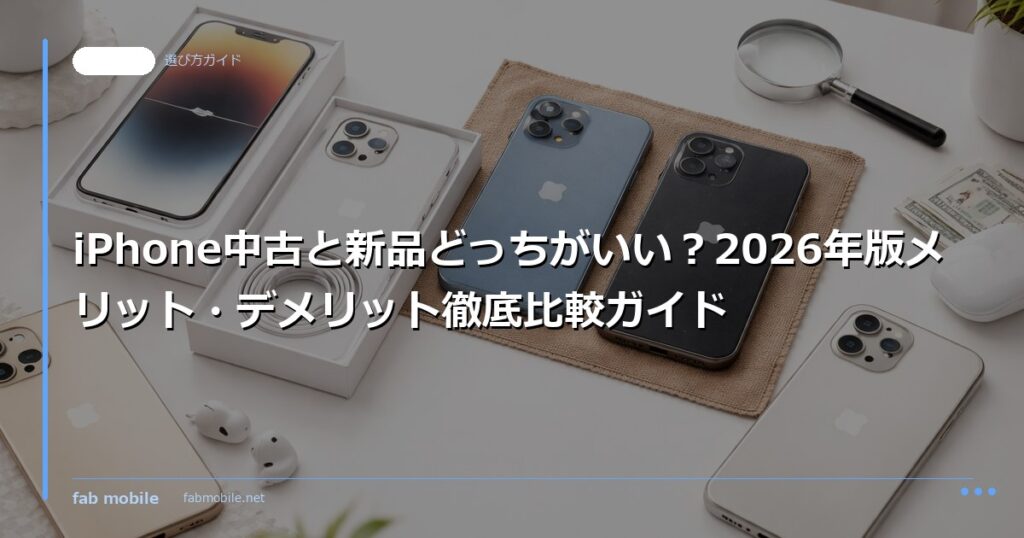 iPhone中古と新品どっちがいい？2026年版メリット・デメリット徹底比較ガイド｜fab mobile