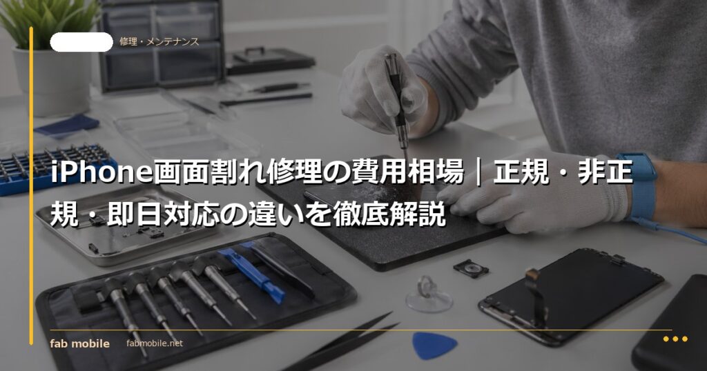 iPhone画面割れ修理の費用相場｜正規・非正規・即日対応の違いを徹底解説｜fab mobile