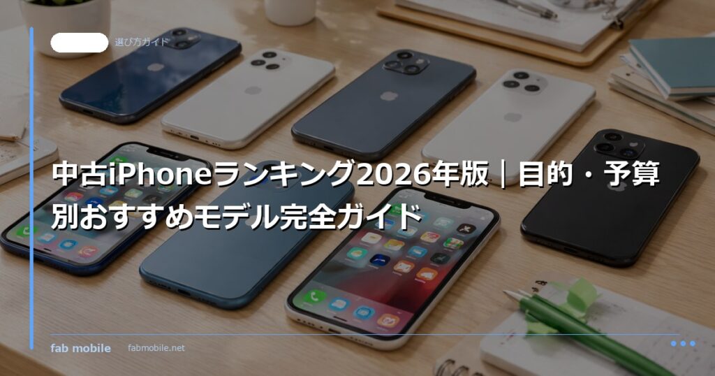 中古iPhoneランキング2026年版｜目的・予算別おすすめモデル完全ガイド｜fab mobile