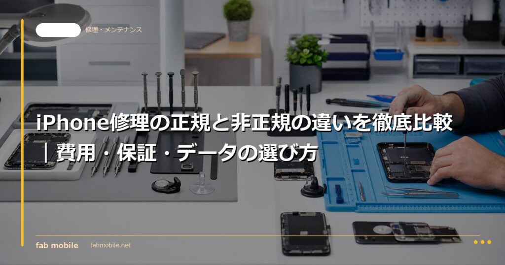 iPhone修理の正規と非正規の違いを徹底比較｜費用・保証・データの選び方｜fab mobile