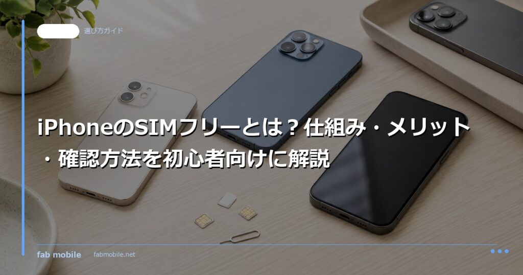 iPhoneのSIMフリーとは？仕組み・メリット・確認方法を初心者向けに解説｜fab mobile