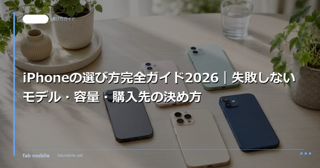 iPhoneの選び方完全ガイド2026｜失敗しないモデル・容量・購入先の決め方｜fab mobile