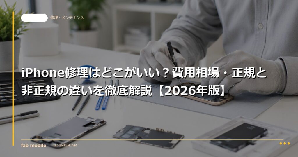 iPhone修理はどこがいい？費用相場・正規と非正規の違いを徹底解説【2026年版】｜fab mobile