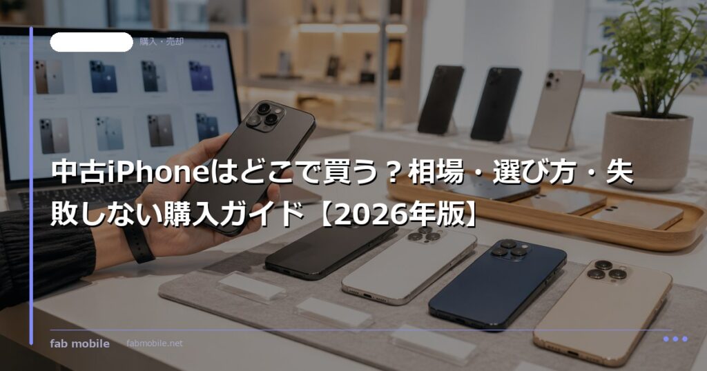 中古iPhoneはどこで買う？相場・選び方・失敗しない購入ガイド【2026年版】｜fab mobile