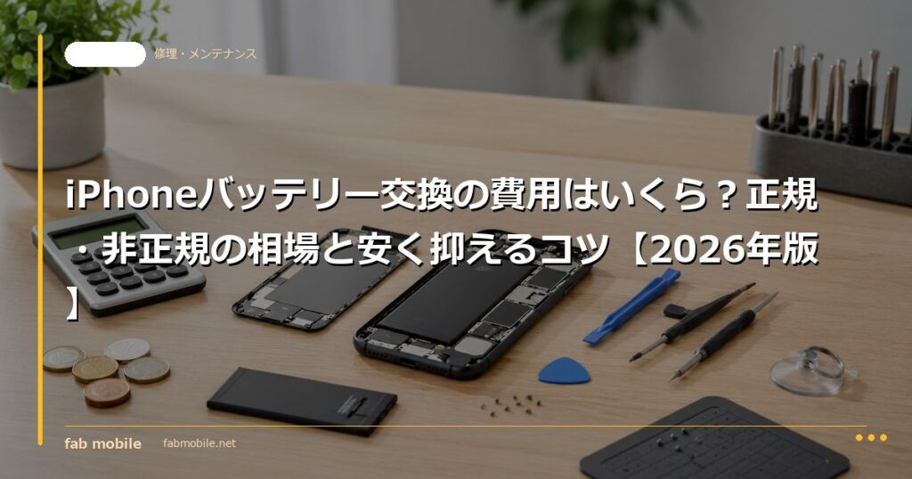 iPhoneバッテリー交換の費用はいくら？正規・非正規の相場と安く抑えるコツ【2026年版】｜fab mobile