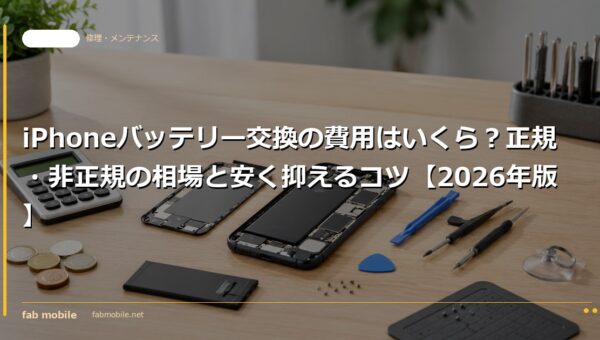 iPhoneバッテリー交換の費用はいくら？正規・非正規の相場と安く抑えるコツ【2026年版】｜fab mobile