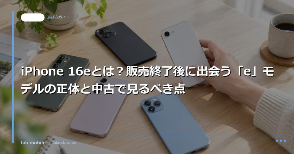 iPhone 16eとは？販売終了後に出会う「e」モデルの正体と中古で見るべき点｜fab mobile