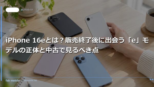 iPhone 16eとは？販売終了後に出会う「e」モデルの正体と中古で見るべき点｜fab mobile