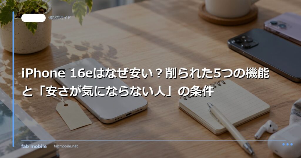 iPhone 16eはなぜ安い？削られた5つの機能と「安さが気にならない人」の条件｜fab mobile