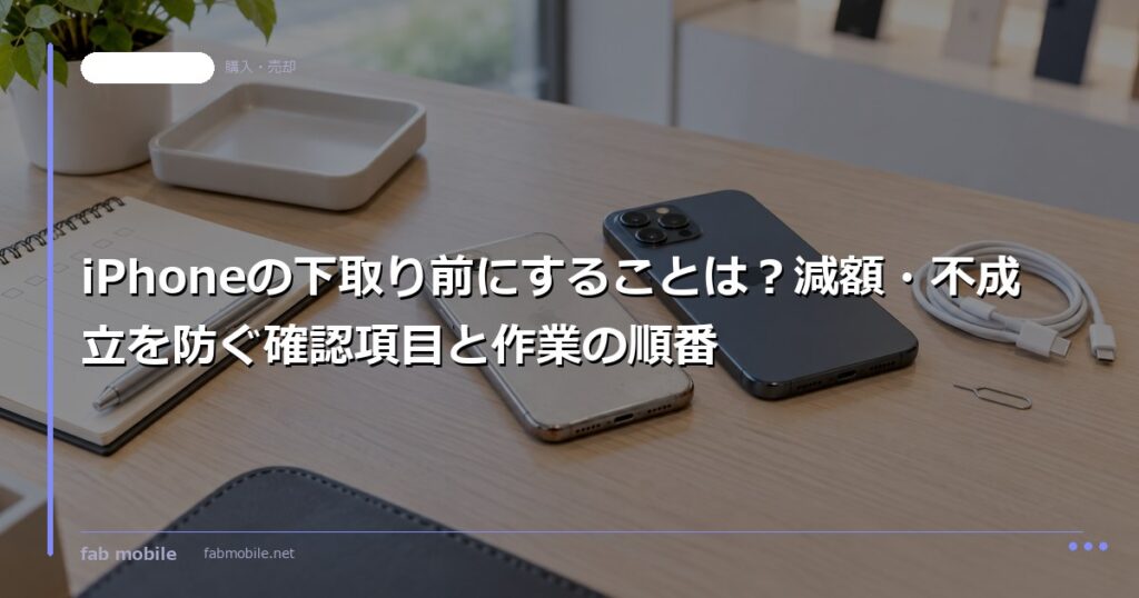 iPhoneの下取り前にすることは？減額・不成立を防ぐ確認項目と作業の順番｜fab mobile