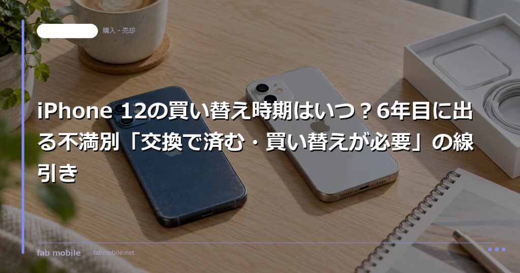 iPhone 12の買い替え時期はいつ？6年目に出る不満別「交換で済む・買い替えが必要」の線引き｜fab mobile