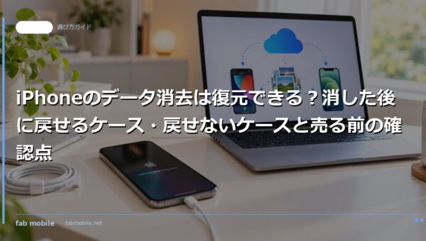 iPhoneのデータ消去は復元できる？消した後に戻せるケース・戻せないケースと売る前の確認点｜fab mobile