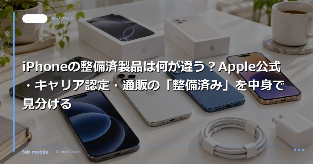 iPhoneの整備済製品は何が違う？Apple公式・キャリア認定・通販の「整備済み」を中身で見分ける｜fab mobile