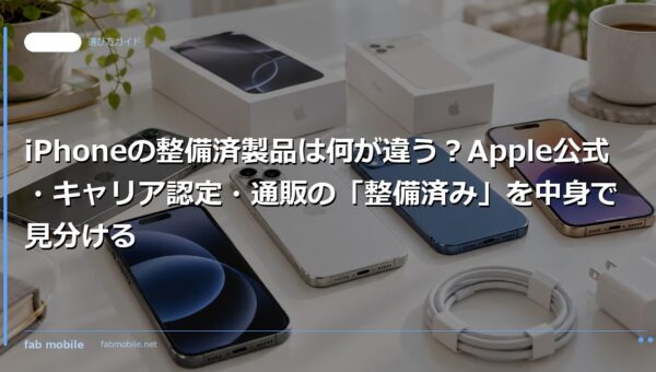 iPhoneの整備済製品は何が違う？Apple公式・キャリア認定・通販の「整備済み」を中身で見分ける｜fab mobile