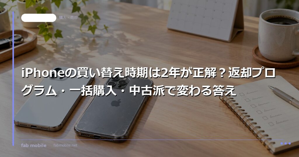 iPhoneの買い替え時期は2年が正解？返却プログラム・一括購入・中古派で変わる答え｜fab mobile