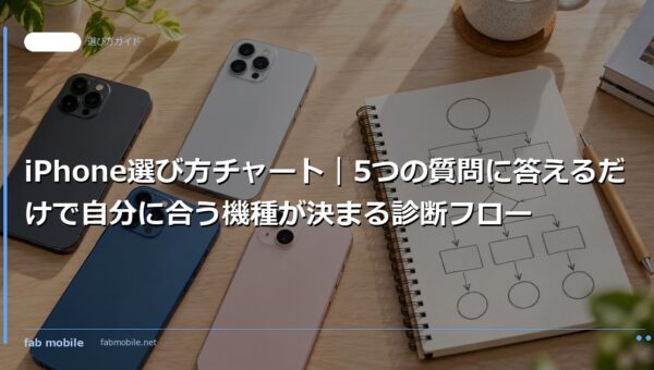iPhone選び方チャート｜5つの質問に答えるだけで自分に合う機種が決まる診断フロー｜fab mobile