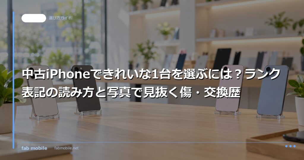 中古iPhoneできれいな1台を選ぶには？ランク表記の読み方と写真で見抜く傷・交換歴｜fab mobile