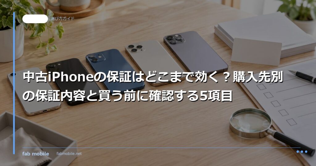 中古iPhoneの保証はどこまで効く？購入先別の保証内容と買う前に確認する5項目｜fab mobile