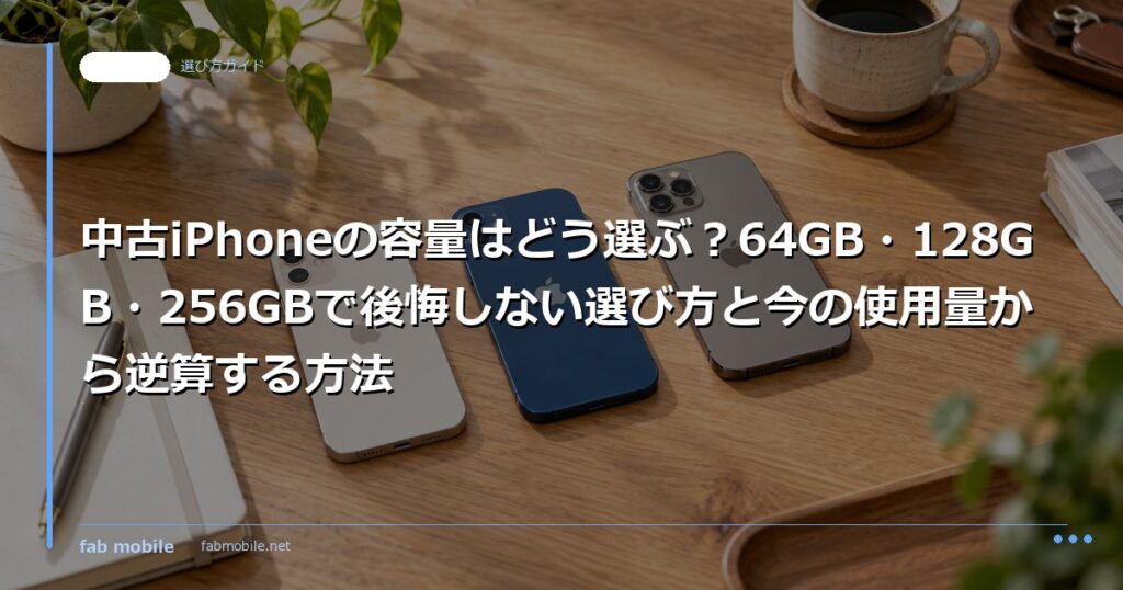 中古iPhoneの容量はどう選ぶ？64GB・128GB・256GBで後悔しない選び方と今の使用量から逆算する方法｜fab mobile
