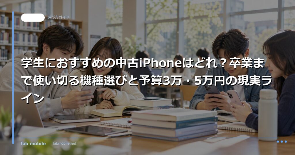 学生におすすめの中古iPhoneはどれ？卒業まで使い切る機種選びと予算3万・5万円の現実ライン｜fab mobile