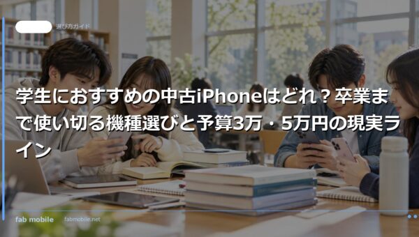 学生におすすめの中古iPhoneはどれ？卒業まで使い切る機種選びと予算3万・5万円の現実ライン｜fab mobile